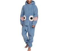 Pigiama Intero Uomo,Pigiama Uomo Pile Invernale Caldo Lungo Pesante con Cappuccio Pigiama per Coppia Pigiama Divertente Elefante Foderato Pigiamone Intero Onesie Cosplay Costume Pigiami Tuta Intera