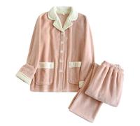 Pigiama invernale da donna, set in pile, pigiama da notte, set da donna a maniche lunghe, taglia grande, outfit estivo per donne di piccola statura, pantaloncini da pigiama, set di pigiami, set di