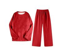Pigiama Invernale Donna in Flanella, Set Due Pezzi a Maniche Lunghe con Pantaloni, Caldo e Accogliente per il Sonno e le Serate in Casa