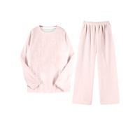 Pigiama Invernale Donna in Flanella, Set Due Pezzi a Maniche Lunghe con Pantaloni, Caldo e Accogliente per il Sonno e le Serate in Casa