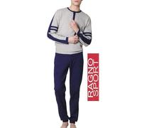 Pigiama Invernale Uomo. Caldo Cotone 100%. Lungo bordato. RAGNO SPORT, N23671.