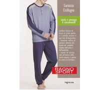 Pigiama Invernale Uomo. Caldo Cotone 100%. Lungo bordato. RAGNO SPORT, N24741.