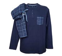 Pigiama Invernale uomo in caldo cotone Admas scozzese tartan a quadri blu 56569