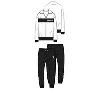 Pigiama Juventus Bianco Nero Ragazzo Uomo Ufficiale Homewear Felpa con Zip e Pantalone Lungo 2085 Tuta Cotone (IT, Testo, XL, Regular, Bianco)