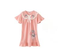 Pigiama Kawaii per Bambini, Pigiama per Ragazze Vestito Sottile Camicia da Notte Estiva per Bambina Nuovo Abbigliamento per la casa,Rosa,110cm