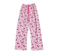 Pigiama Kitty Donna Pantaloni Lungo Morbidi da Casa con Coulisse Elastico Estivi da Salotto Larghi per Notte Loungewear