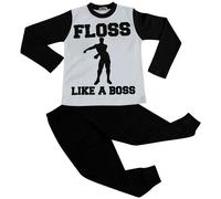 Pigiama Loungewear Stampa Floss Like A Boss Per Bambini Ragazze E Ragazzi Neri