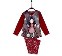Pigiama Lungo Compatibile con Santoro Gorjuss Little Wings Christmas Angelo di Natale Scatola Ragazza Donna Taglia S M L XL XLL + Omaggio Portachiavi Paillettes (L)