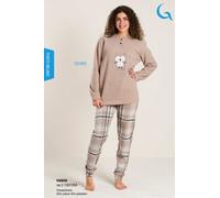 Pigiama lungo da ragazza in caldo cotone lanato Gary V40045 12-14-16 anni