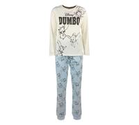 Pigiama lungo donna Disney Dumbo maglia pantalone ragazza in cotone 4732