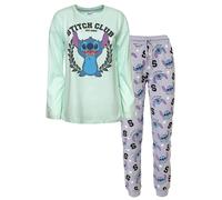 Pigiama lungo donna Disney Lilo e Stitch maglia e pantalone in cotone 6258