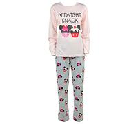 Pigiama lungo donna Disney Minnie Mouse maglia pantalone ragazza in cotone 4733