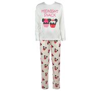 Pigiama lungo donna Disney Minnie Mouse maglia pantalone ragazza in cotone 4733