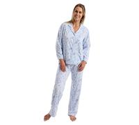 Pigiama Lungo In Cotone Per Donne Marlon Bouquet Pastel Con Colletto Reversibile