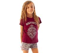 Pigiama Lungo o Corto per Bambina con Stampa Glitter di Harry Potter Hogwarts