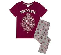 Pigiama Lungo o Corto per Bambina con Stampa Glitter di Harry Potter Hogwarts