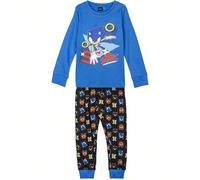 | Pigiama lungo Sonic Single Jersey con licenza ufficiale - Pigiama lungo morbido e confortevole per dormire - Taglia 6A Profitez d'un maximum de confort avec ce pyjama Sonic long en jersey simple spé