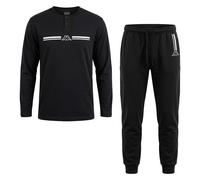 Kappa Pigiama Uomo Cotone Lungo - Pigiama Uomo Cotone Leggero Estivo Manica Lunga (IT, Testo, XL, 26100 Caviar)