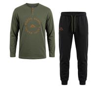 Kappa Pigiama Uomo Cotone Lungo - Pigiama Uomo Cotone Leggero Estivo (IT, Testo, XXL, Regular, Regular, 26113 Verde)