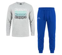 Kappa Pigiama Uomo Cotone Lungo - Pigiama Uomo Cotone Leggero Estivo Manica Lunga (IT, Testo, XL, Regular, Regular, 26106 Grigio)