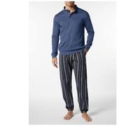 Pigiama lupetto con bottoni in caldo cotone interlock - Perofil VPRT93204