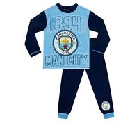 Pigiama Manchester City F.C. per Ragazzi | Pigiama da Calcio per Ragazzi | Pigiamone Ufficiale Man City per Ragazzo | Blu 5-6 Anni