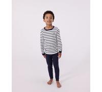 Pigiama marinière bambino in cotone bianco MARSHMALLOW,blu SMOKING 116cm