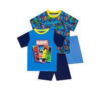 Pigiama Marvel Avengers 2 Pezzi | Pigiama Ragazzi Iron Man, Captain America, Spiderman | Pigiamone Supereroi per Bambini Multicolore 8-9 Anni