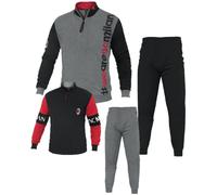 Pigiama Milan Felpato Abbigliamento AC Milan PS 25664 Pigiami Calcio Ragazzo