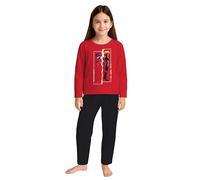 Pigiama Miraculous per Bambina - Best Friends - Set Pigiama per Bambini con Maniche Lunghe e Pantaloni Rosso/Nero (as3, Numeric, Numeric_122, Numeric_128, Regular)