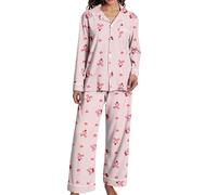 Pigiama Morbido e Comodo, Completo da Notte in Due Pezzi con Pantaloni Comodi per la Notte e Il Relax a casa (XL)