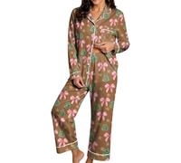 Pigiama Natale Donna Invernale Set Due Pezzi Stile Vintage Feste Chic | Un Pigiama Dal Gusto Rétro Che Cattura La Dolcezza Delle Cartoline Di Natale Tradizionali Per Giornate Spensierate A Casa