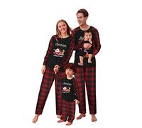 Pigiama Natale Famiglia Cotone Pigiama Invernale Donna Pigiama Abbinato Coppia Tuta Intera Natalizia pigiama ragazzo 14 anni Pigiama Set Famiglia in Moda Coordinato Famiglia