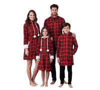 Pigiama Natale Famiglia in Coral Fleece Coordinato per Tutta la Famiglia. Pigiami Natalizi Uomo Donna Bambino (IT, Testo, XL, Regular, Regular, Giacca Uomo)