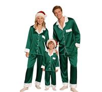 Pigiama Natale Famiglia Morbido E Accogliente Pigiami Due Pezzi Pezzi Aperto Davanti Camicia Con Bottoni Davanti E Pantaloni Lunghi Set Pigiami Divertente Natalizi Famiglia Per Bambino Papà Mamma