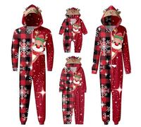Pigiama Natale Famiglia,Pigiama Natalizio Uomo Donna Abbinato alla Famiglia Tuta a Manica Lunga Pigiami Natalizi per Tutta la Famiglia per papà Mamma Bambini Pigiama Famiglia Coordinati Uomo