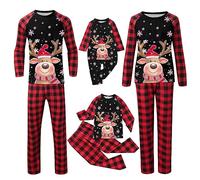 Pigiama Natale Famiglia Regalo Cotone Pigiama Bambina per Tutta la Famiglia Neonato Coppia Pigiama Neonato Lungo Bambina Pigiama Stitch Invernale Pigiama Coppia Natalizia