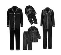 Pigiama Natale Famiglia Set in Raso Invernale Due Pezzi Pigiama Coordinati Girocollo Pigiami Natalizi Per Papà Mamma Bambini Christmas Pyjama Manica Lunga Per Tutta La Famiglia Indumenti Da Notte