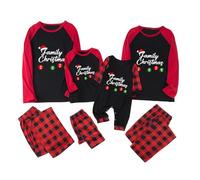 Pigiama Natale Famiglia Set, Pigiami Natalizi Coppia Famiglia Set, Christmas Pigiama Invernale Set Girocollo Comodo Due Pezzi Sleepwear Natalizio per Donna Uomo Bamino Regali Natale 2024 Offerte