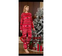 Pigiama Natale Unisex in morbido e Caldo Pile Coral tema Natalizio Renne Albero