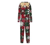 Pigiama natalizio casual per genitori e bambini come tuta stampata con berretto abbinato, comodo abbigliamento natalizio, verde, M