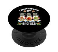 Pigiama natalizio con scritta "Christmas with my gnomies" (lingua italiana non garantita), unisex, per bambini PopSockets PopGrip Adesivo