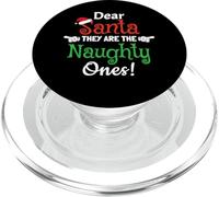 Pigiama natalizio con scritta "Dear Santa They're The Naughty Ones" PopSockets PopGrip per MagSafe