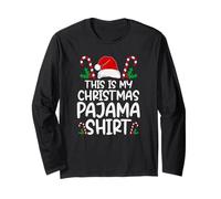 Pigiama Natalizio con Scritta This Is My Christmas, da Uomo e da Donna Maglia a Manica