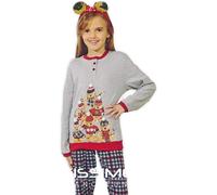 Pigiama natalizio da bambina in cotone interlock con orsetti