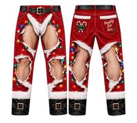 Pigiama natalizio da uomo con stampa divertente | Distinguiti con sicurezza con divertenti pantaloni da uomo natalizi progettati specificamente per riunioni di festa.