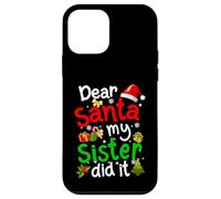 Pigiama natalizio divertente con scritta "Caro Babbo Natale" e mia sorella Custodia per iPhone 12 mini
