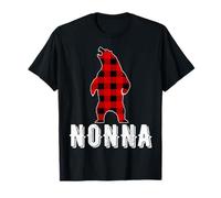Pigiama Natalizio Nonna Bear Red Plaid Buffalo Family Maglietta