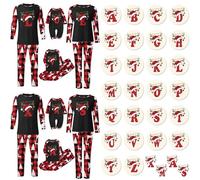 Pigiama natalizio per famiglia da uomo e da donna, divertente lettere dalla A alla Z, pigiama abbinato per bambini, comodo pigiama per lui e per lei, famiglia cartone animato, carino per ragazzi e