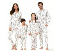 Pigiama natalizio per la famiglia Set di corrispondenza fai da te dipinto a mano colorato pigiama divertente Natale cartone animato pigiama da colorare creativo indumenti da notte può giocare e